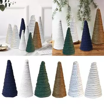 Рождественские украшения, праздничные атрибуты, настольное украшение, хлопковая веревка, рождественская елка 12cm серебряный/белый