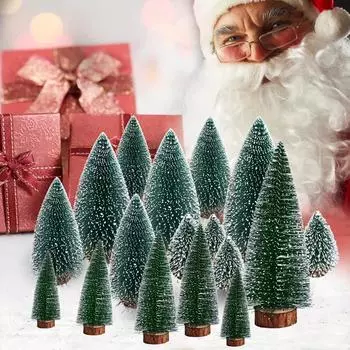 Рождественские украшения, пропитанные белым кедром, мини-елочка с сосновыми иголками, плюшевая елочка, креативное украшение для рабочего стола 6CM-1PCS