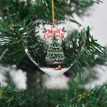 Рождественские украшения Прозрачный акриловый подвесной кулон в форме сердца Прочные зимние праздничные принадлежности для декора елки Домашние вечеринки Подарки своими руками A