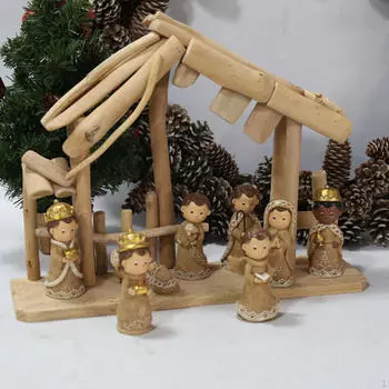 Рождественские украшения ясли украшение праздничный подарок прочный коллекционный рождественский вертеп деревянный