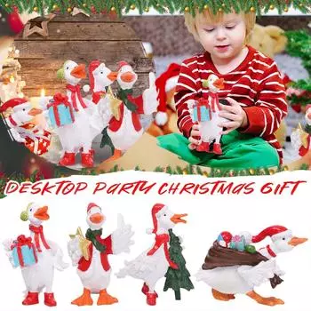 Рождественские украшения Расписной лебедь Рождественские украшения из смолы Настольные вечеринки Рождественские подарки One Size