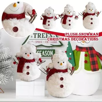 Рождественские украшения Рождественская круглая шапка Снеговики Куклы Рождественские украшения Веселое рождественское украшение One Size