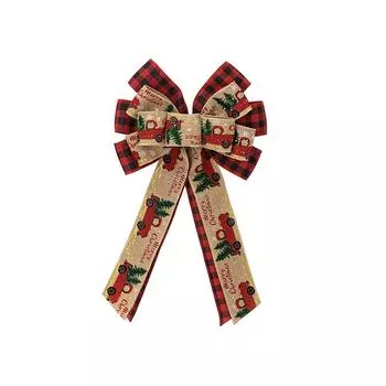 Рождественские украшения, рождественские банты, рождественские венки, подвески на елку, подарочные коробки, клетчатые ленты