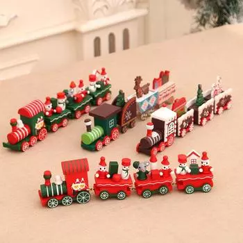 Рождественские украшения Рождественские деревянные украшения для окон поездов Дисплей Рождественские подарки Подарки Red
