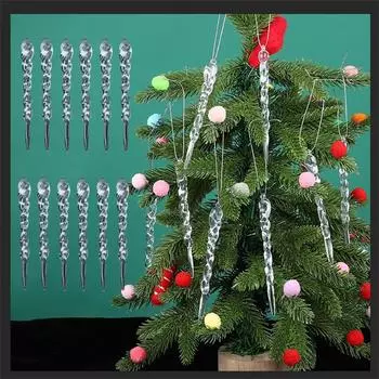 Рождественские украшения Рождественские палочки для льда Прозрачные снежинки Ледяная кромка Акриловые искусственные ледорубы One Size