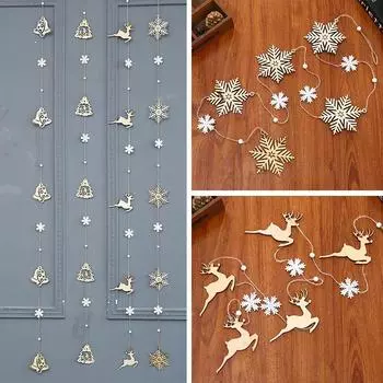 Рождественские украшения Рождественские подвески Деревянные колокольчики Снежинки Старик Рождественские украшения Подвесные гирлянды для рождественской елки Christmas tree