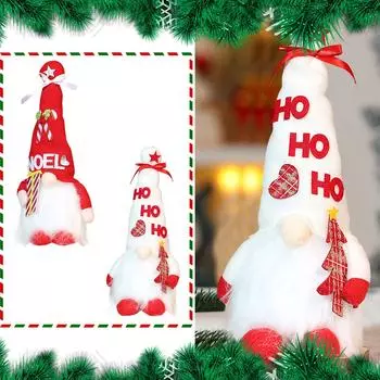 Рождественские украшения Рождественские светящиеся кукольные украшения Рождественские кукольные украшения с пайетками Детские подарки One Size красный