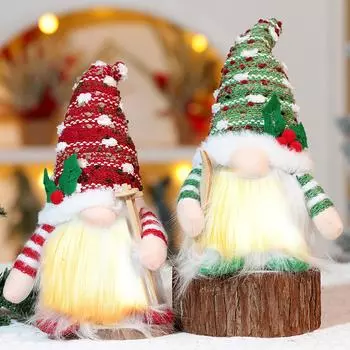 Рождественские украшения Рождественские светящиеся кукольные украшения Рождественские кукольные украшения с пайетками Детские подарки One Size зелёный