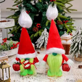 Рождественские украшения, рождественские украшения для кукол-пончиков, остроконечная шляпа, карликовая кукла, вечеринка, пожилая безликая кукла One Size