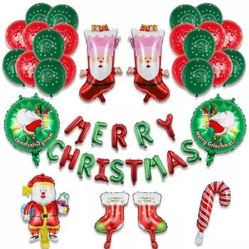 Рождественские украшения Рождественские воздушные шары украшения украшения Рождественские воздушные шары Санта-Клаус снеговик алюминиевый шар Рождество
