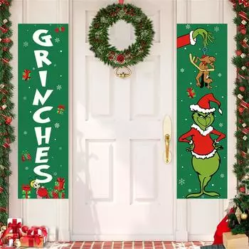 Рождественские украшения Рождественский декор Баннер Рождественский крыльцо Дверной знак Приветственный баннер Для внутренней и наружной стены дома