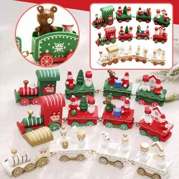 Рождественские украшения Рождественский деревянный поезд Детский сад Праздник Рождественские подарки