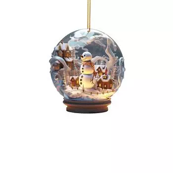 Рождественские украшения Рождественский снеговик Акриловые украшения Уникальное украшение в виде снежинки Изысканный кулон в виде шара One Size