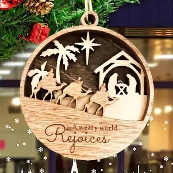 Рождественские украшения Рождественский вертеп Деревянные подвесные украшения Религиозные христианские подарки для женщин и мужчин