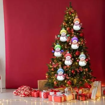 Рождественские украшения с именами, персонализированные семейные снеговики, подвесные украшения для рождественской елки, акриловые снеговики красный