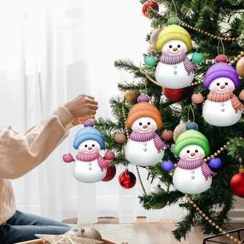 Рождественские украшения с именами, персонализированные семейные снеговики, подвесные украшения для рождественской елки, акриловый кулон в виде снеговика красный