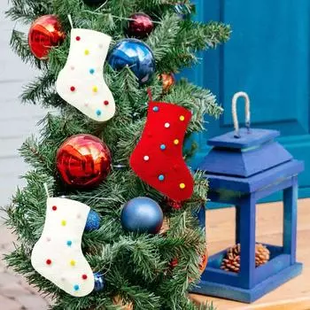 Рождественские украшения С Рождеством Носки Рождественская елка Подвески Рождественский подарок Мешок для дома L красный