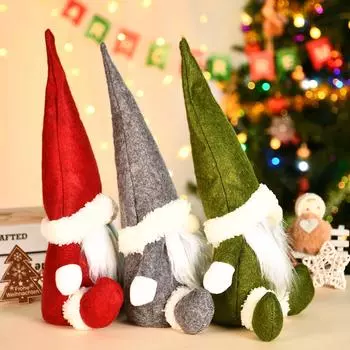 Рождественские украшения, сделанные своими руками, рождественский гном, красный и зеленый, шведский гном, фигурка Санты, праздничные новогодние подарки, декор стола зелёный