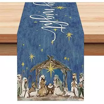 Рождественские украшения Скатерти Рождественские украшения Праздничный интерьер фермерского дома Ретро Тематические украшения для вечеринок и ужинов 150x33cm59x13inch