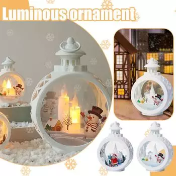 Рождественские украшения светодиодная свеча круглая рождественская подвесная лампа портативная новая винтажная витрина One Size