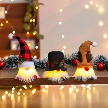 Рождественские украшения Светящаяся безликая кукла Подвеска Подвеска со светящимся гномом Рождественский подарок Old man