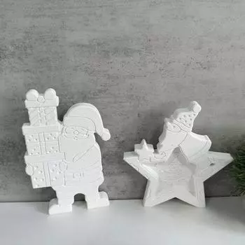 Рождественские украшения своими руками Санта-Клаус Снеговик Фигурка силиконовая форма для гипсовой ароматизированной свечи эпоксидная смола кулон изготовление 2024