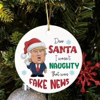 Рождественские украшения Трампа на тему президентских выборов в США 2024 года, подвеска из акрила, рождественское подвесное украшение, подарок для сторонника Трампа 1pc