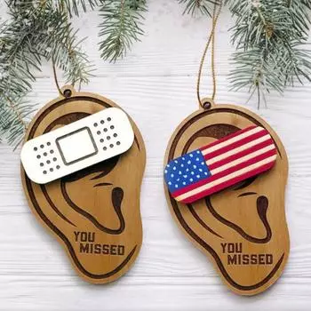 Рождественские украшения Трампа, вы пропустили Трампа 2024 года, подвесное деревянное рождественское елочное украшение для Трампа A