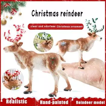 Рождественские украшения, твердая имитация дикой природы, рождественский олень, лось, белохвост, олень, игрушки зелёный