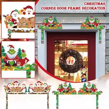 Рождественские украшения угловые двери и окна карты креативные мультяшные деревянные украшения One Size зелёный