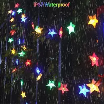 Рождественские украшения, уличные солнечные гирлянды со звездами, солнечные рождественские гирлянды, водонепроницаемые солнечные гирлянды 341 5m 20LED Solar