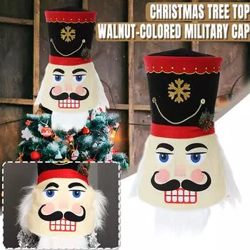 Рождественские украшения Верхушка рождественской елки Шляпа солдатика-щелкунчика Декоративные принадлежности One Size