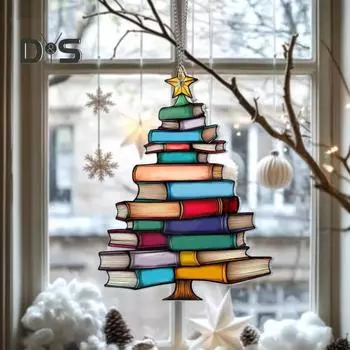Рождественские украшения в форме дерева, подвесная книжная полка, акриловая складная книга, рождественская елка, подвесное украшение для праздничных вечеринок S