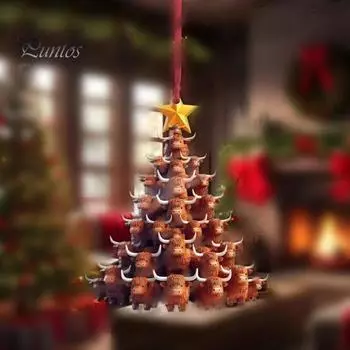 Рождественские украшения в форме елки в виде животных, сложенные в стопку рождественские елки, подвесные украшения на Рождество, День святого Валентина, дни рождения, елка, декор для автомобиля Little Pig