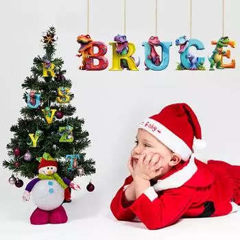 Рождественские украшения в виде динозавров, 26 букв, подвесные акриловые украшения для автомобиля, подвески в виде динозавров, Par Q3X7 A-1pcs