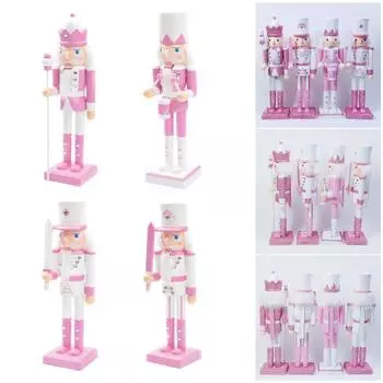 Рождественские украшения в виде Щелкунчика, деревянная кукольная фигурка Щелкунчика, украшение для рабочего стола для дома и отеля 25cm A