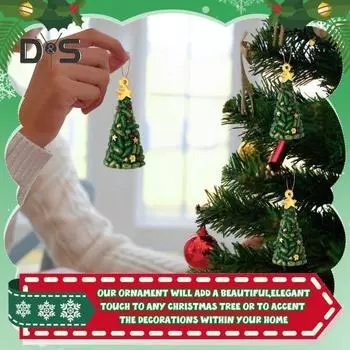 Рождественские украшения в виде солений, 3D мини-фигурка в форме рождественской елки, смоляной огурец, сложенный в стопку, подвесное украшение для дерева зелёный