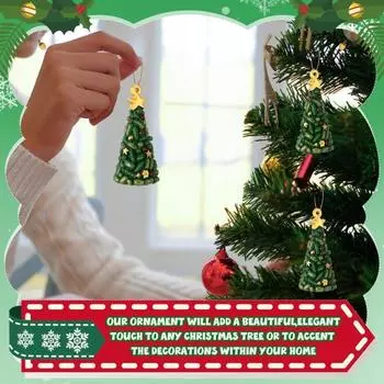 Рождественские украшения в виде солений, 3D мини-фигурка в форме рождественской елки, смоляной огурец, сложенный в стопку, подвесное украшение для дерева зелёный