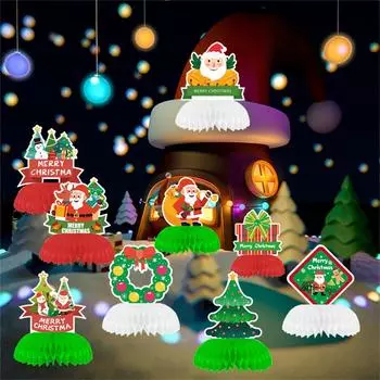 Рождественские украшения в виде сот, украшения для тематических вечеринок, реквизит, подвесные украшения для Санта-Клауса One Size