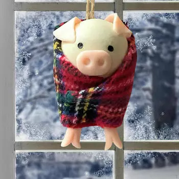 Рождественские украшения в виде свиньи, подарки на Рождество, праздничная корзина с едой, праздничная коробка с мясными угощениями