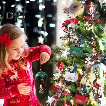 Рождественские украшения в виде воздушного шара, кованый железный воздушный шар, парашют, статуэтка Санты/снеговика/оленя для украшения домашней елки H