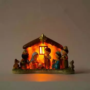 Рождественские украшения, вертеп, Рождественский орнамент, домашний вертеп, ясли, статуя младенца Иисуса, статуэтки, праздничный подарок