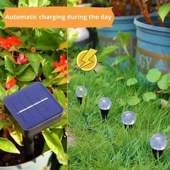 Рождественские украшения, водонепроницаемые солнечные садовые светильники, гирлянда RGB/теплый белый свет, цепочка ламп для украшения сада и газона 2024