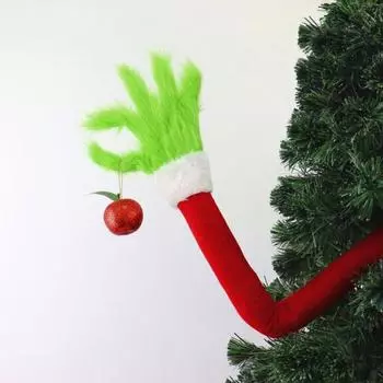 Рождественские украшения Yousheng, зеленые меховые украшения для рук и ног, подвесная подвеска для рождественской елки, декор для комнаты, праздничная атмосфера, реквизит красный