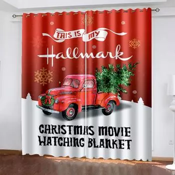 Рождественские украшения занавес 3D мультфильм Санта-Клаус Рождественская елка полиэстер ткань занавес снеговик узор праздничная атмосфера W132cm x H160cm&Hook