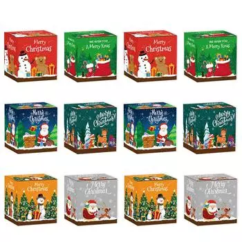 Рождественские украшения Застежка Картонная коробка Конфеты Закуски Подарочная упаковка Коробка Праздничные принадлежности One Size