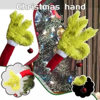 Рождественские украшения Зеленая пушистая кукла Игрушка Вельветовая рождественская кукла-эльф Рождественская кукла