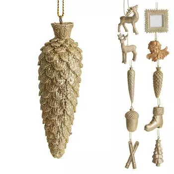 Рождественские украшения Золотая подвеска на рождественскую елку Маленький олень Украшение на рождественскую елку Креативный новый One Size