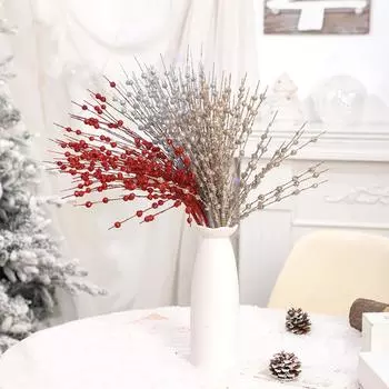 Рождественские украшения, золотые шарики, черенки рождественской елки, аксессуары для рождественских букетов One Size золотой