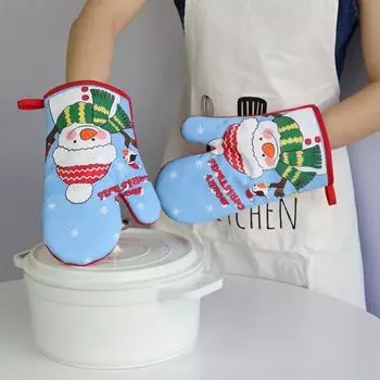 Рождественские утепленные перчатки, термоприхватки для выпечки, вешалки с петлей для подвешивания, тепло D